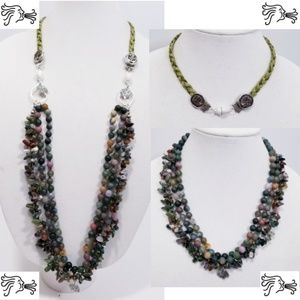4 Way MultiWear Necklace Bracelet  Indian Agate
